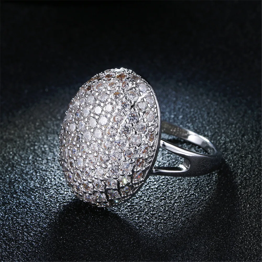 Wholesale Bella Wedding Engagement Rings For Women Silver Color AAA Rhinestone Jewelry Accessories Punk Bague Gifts Dd043