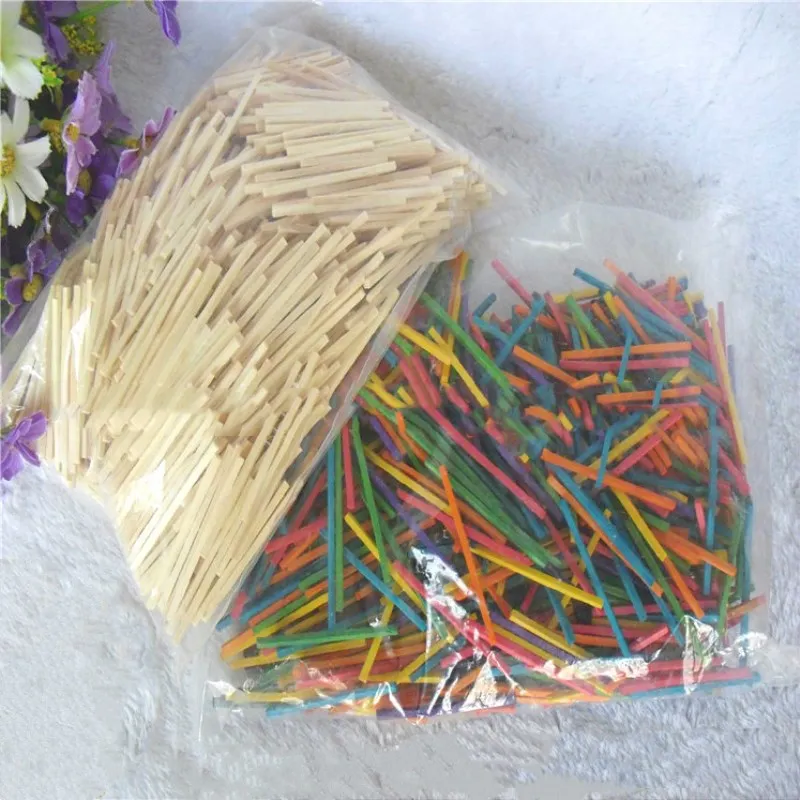 200 Pcs Puzzle 3d Wood Stick Match Rod fai da te artigianato in legno per bambini Mini Puzzle giocattoli educativi interattivi in legno ornamenti in