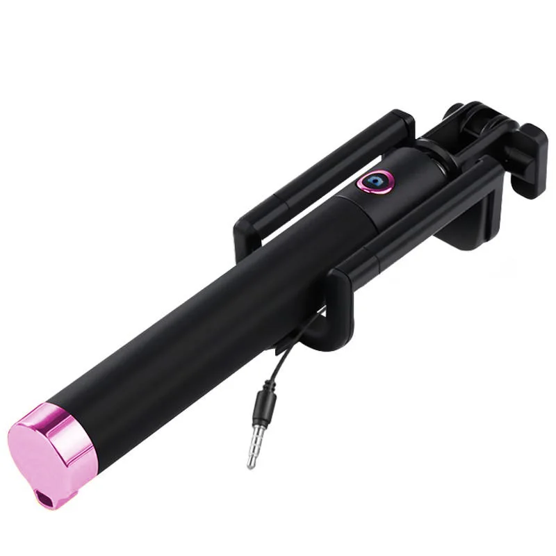 범용 휴대용 유선 신축성 셀카 스틱, 아이폰 삼성 갤럭시 화웨이 소니 HTC 샤오미 미니 스틱 삼각대 모노포드