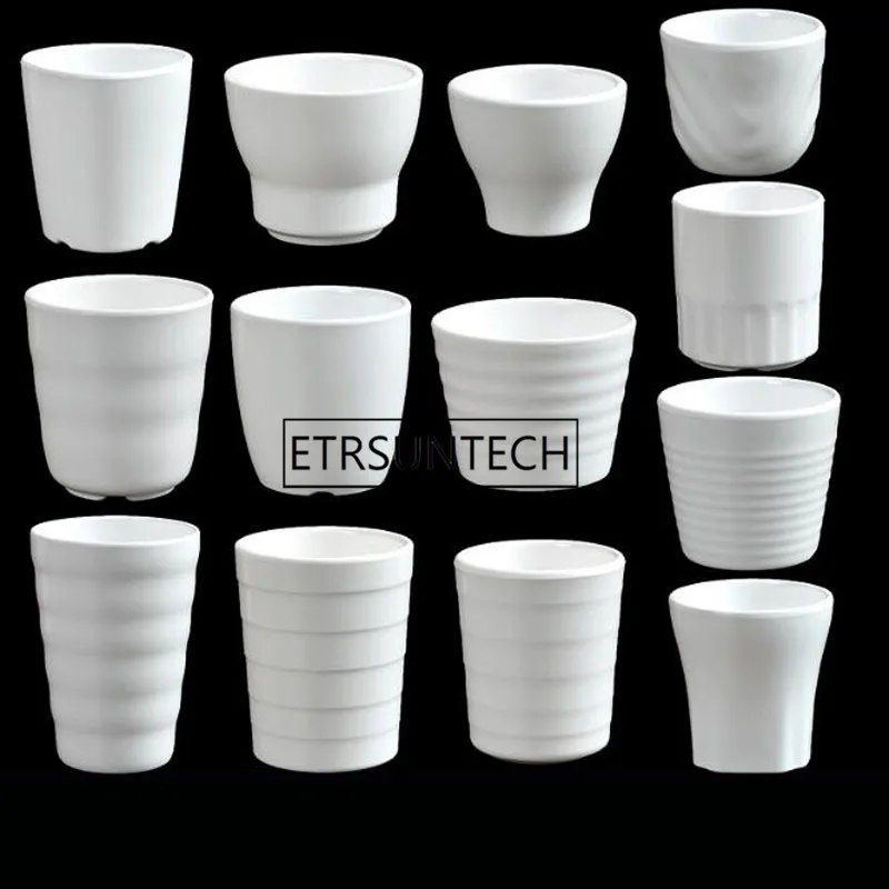 Melamine Cup White Drinking Water Cup Canteen Restaurant Tableware Japanese Style Tumblers Tea Cup