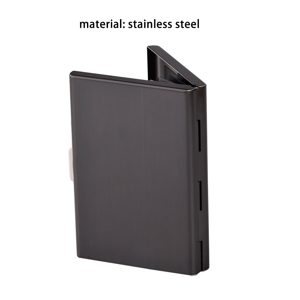 EASTNIGHTS Stainless Steel Card Holder Credit Card Wallet Men Business Rfid Metal Travel Wallet Men Credit ID Card Holder