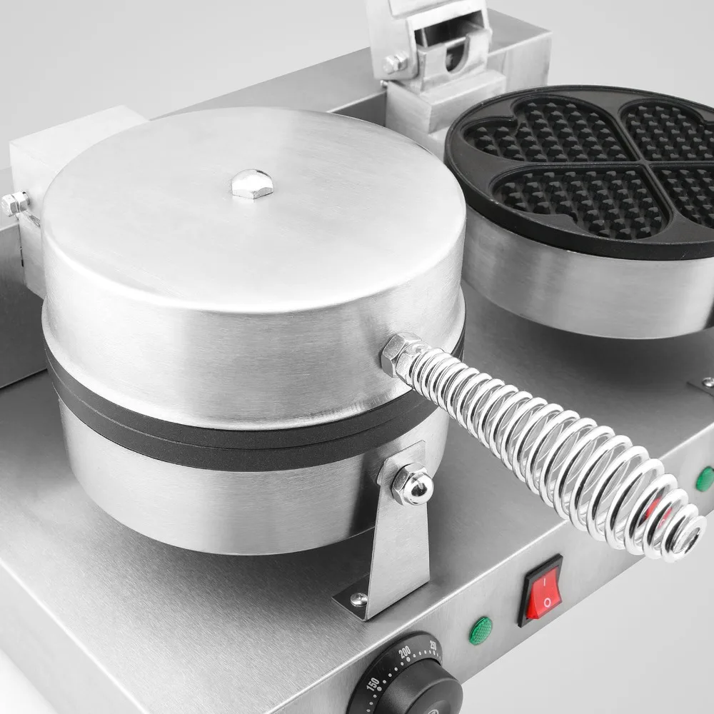 صانعة وافل غير لاصقة على شكل قلب ، جهاز خبز كهربائي على شكل قلب/زهرة