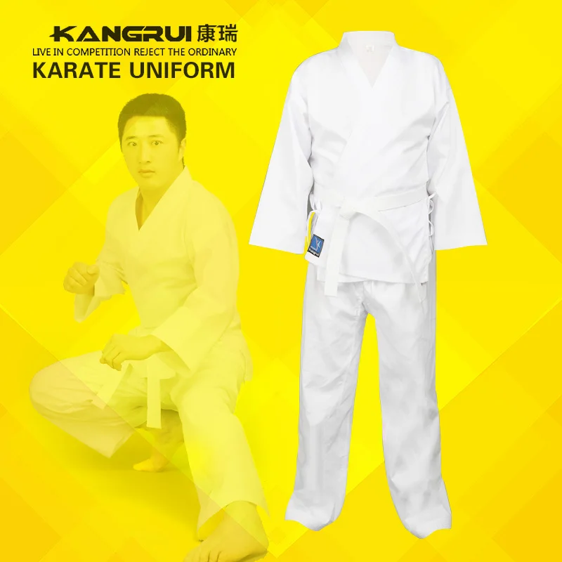 cheap good quality child adult karate uniform suit WTF Taekwondo kick boxing MMA Martial art training clothes dobok cotton