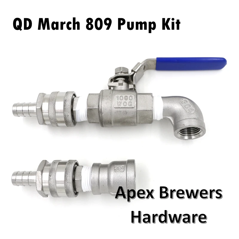 

Pump Kit for March 809 pumps w/ SS Pump Head Housings, Quick Disconnects Type, 1/2" Flow