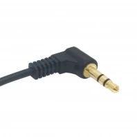 Cable de extensión de Audio estéreo macho a hembra, 90 grados, ángulo recto, 3,5mm, 3 polos, 10cm, negro