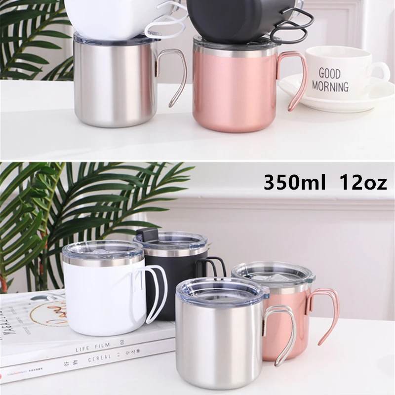 

100pcs/Lot 350ml Coffee Tumbler Sports Water Mug 12oz Beer Cup Hiking Glass 18/8 Stainless Steel 2 Wall Insulated Portable