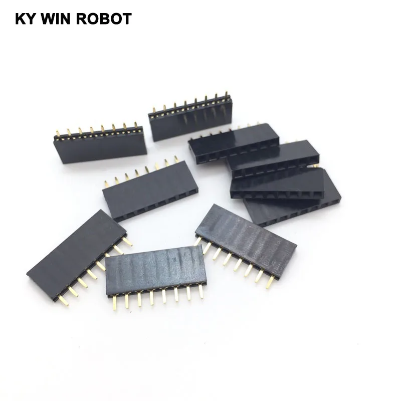 10PCS 1x8 Single Row 8 Pins PCB Socket Female Header 2.54MM 1*8P