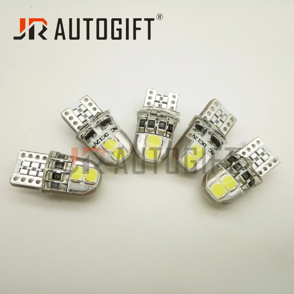 10x Auto 12V T10 Led 194 W5W 3030 4smd Nonpolarity Silica Red Blue White Car Turn Side Lamp License Plate Light Bulb Car Styling