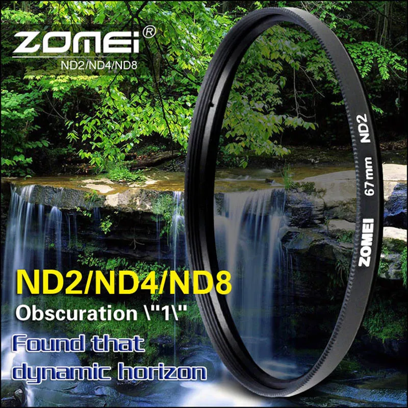 ZOMEI 52/55/58/62/67/72/77/82 ND Filter Neutral Density ND2 ND4 ND8 for Canon Nikon Olympus Sony Sigma Hoya Camera Lens