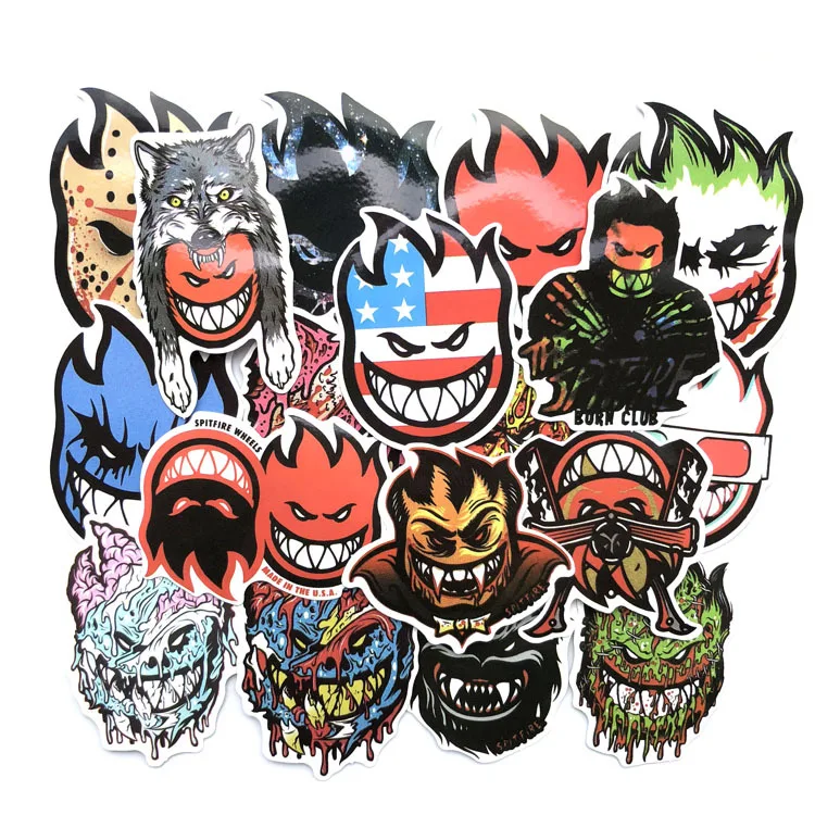 18 pcs/set Skateboard Stickers Spitfire Sticker Surf Skate Scooter Mobile Tablet 2019