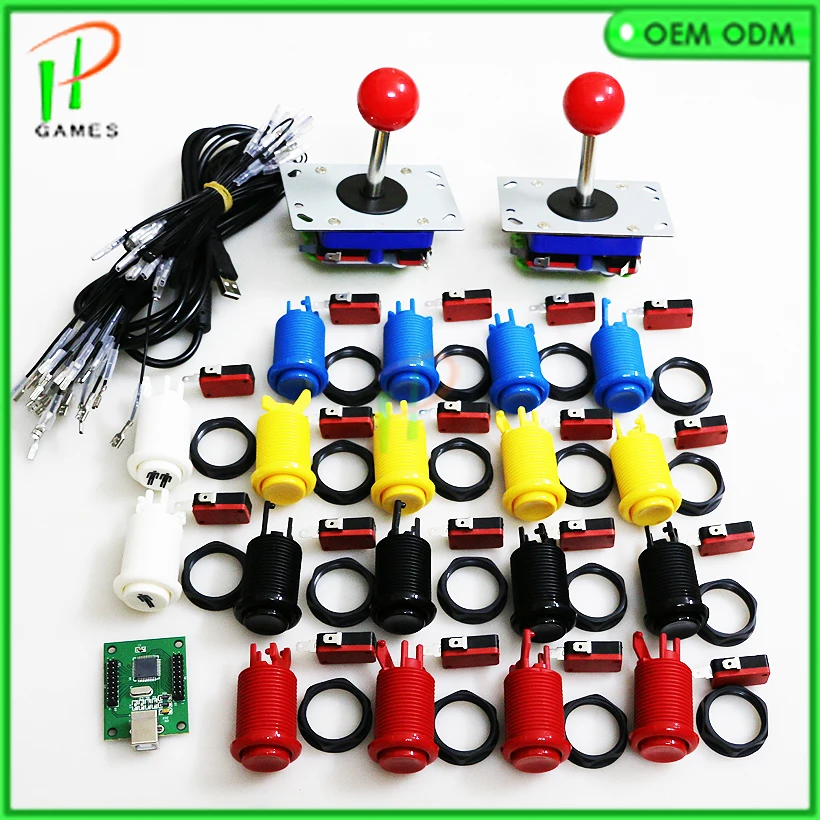 

DIY Arcade parts Bundles kit for 2 players Jamma USB control board to PC PS3 4/8 way zippy Joystick,Happy style Push button