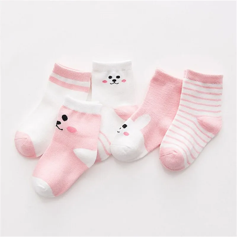 Lawadka 5Pairs/Set Striped Cotton Newborn Baby Boys Girls Socks Cartoon Fashion Socks For Girls Boys Toddler Clothing Accesories