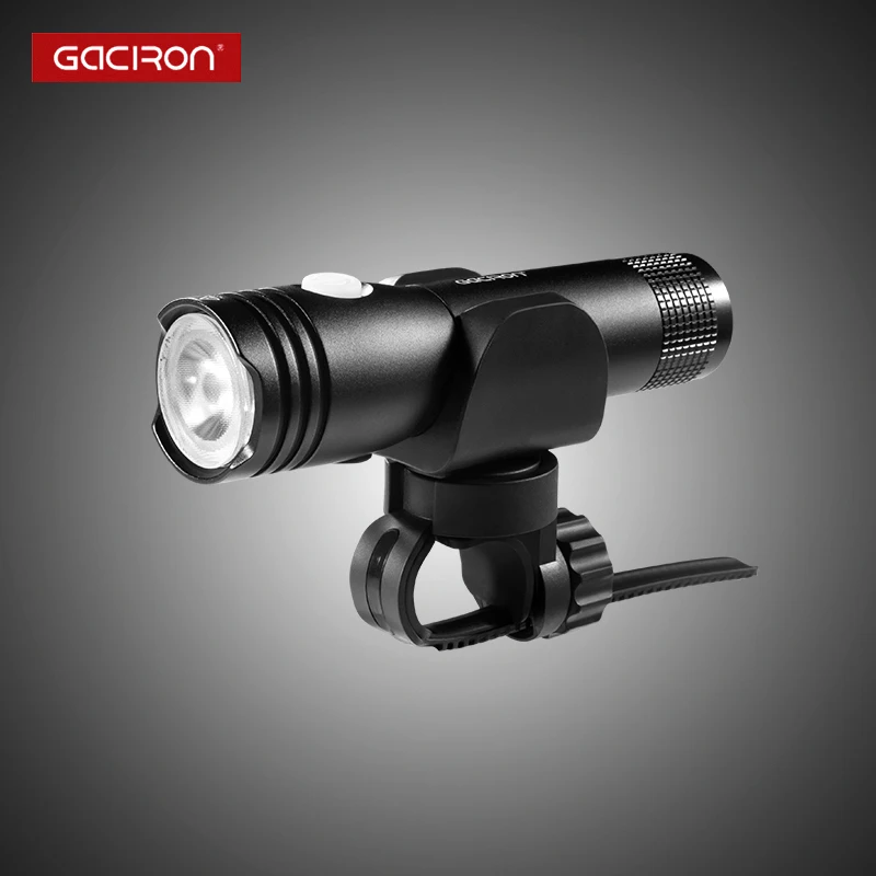 GACIRON V2 Professional 250 Lumen Bicycle Light Waterproof USB Rechargeable Bike Light Flashlight 18650 Battery Not Included