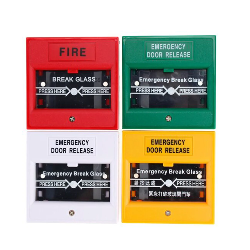 4pcs Emergency Door Release Glass Break Alarm Button Fire alarm swtich Break Glass Fire Emergency Exit Release