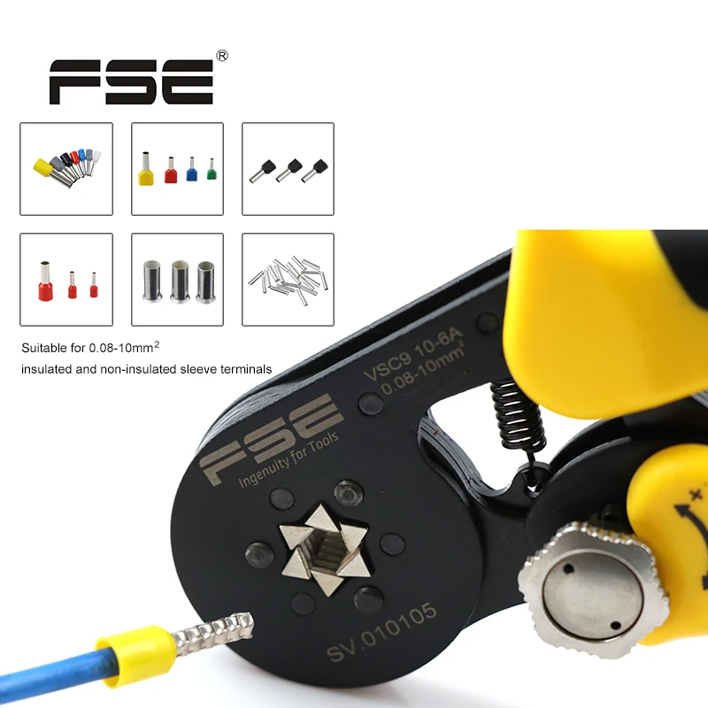 FSE VSC9 10-6A Crimping Wire Hand Tool Pliers Crimper Multifuncional Crimp 0.08-10mm 26-7AWG Plier