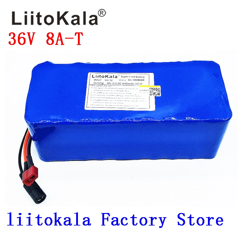 

LiitoKala 36V 6ah 8ah 10 500W 18650 lithium battery 36V 8AH Electric bike battery with PVC case for electric bicycle