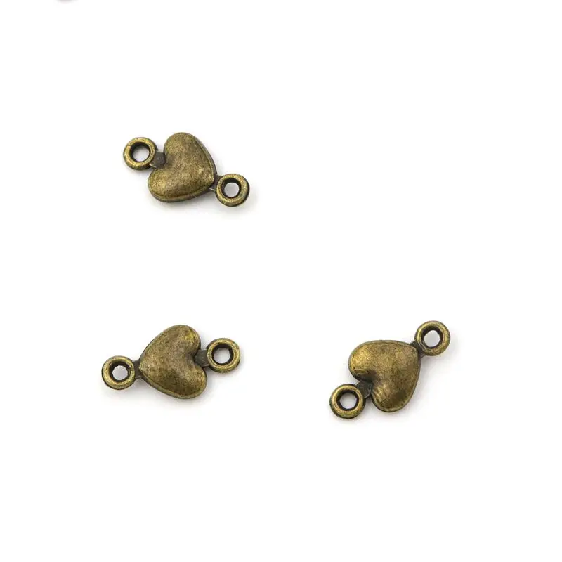 50 teile/los Antike Bronze Herz Vintage Armband Stecker Anhänger Charme Für DIY Herstellung Von Schmuck Retro Halskette Zubehör – Detail 2