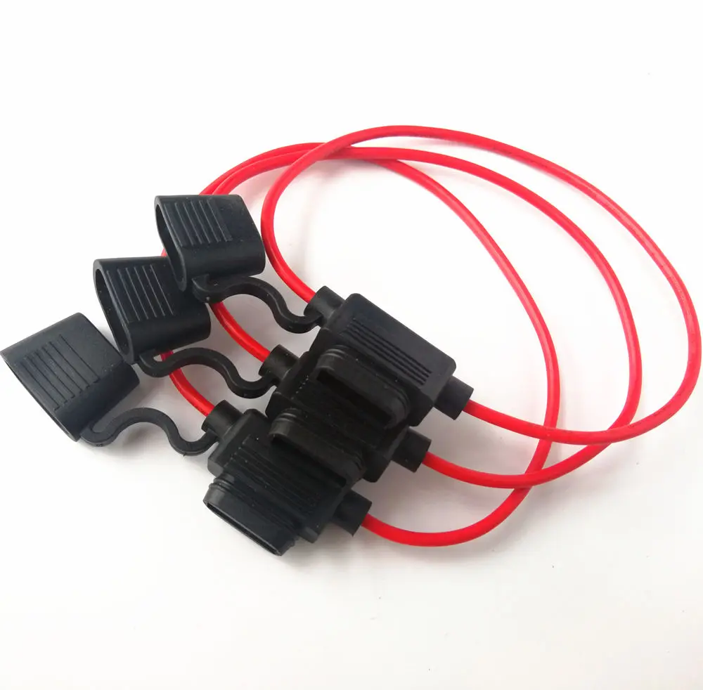 3PCS/lot Waterproof Automotive Medium Blade Inline Fuse Holder with 12V Small Fuse Harness Box and 16AWG Wire Cable 12V 32V