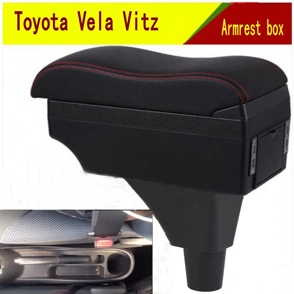 

For Car Toyota Vela Vitz Armrest Box Car Center Console Storage Space Case Elbow Rest with Cup Holder USB Interface