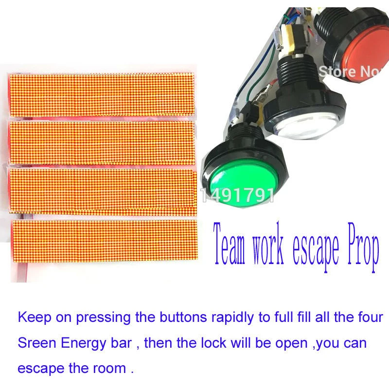 

Four Energy bar Team Challenge prop audio amazing multi-energy to open the lock Takagism game real life escape room game props