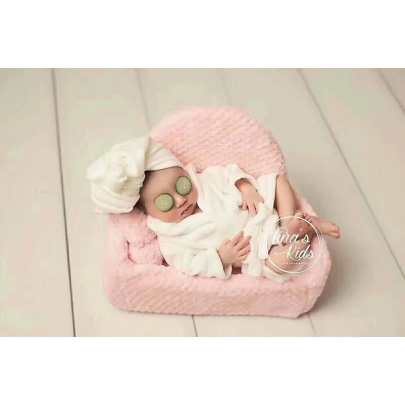 Newborn Baby Photography Props Scarf Bathrobes 2pcs Set Fotografia Plush Costume  Shooting Photo Prop Shower Gift  Accessories