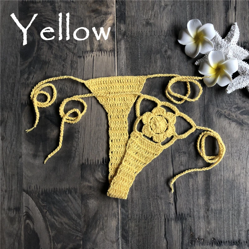 Hot Brazilian Ladies Sex Bikini Bottom Beach Thong Crochet G-String Swimsuit Swimwear bathing suit shorts 2019 Sale