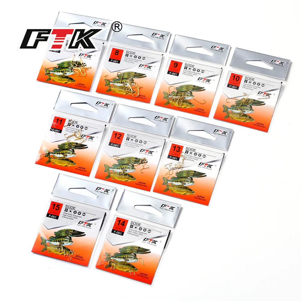 FTK Barbed Hook Size7#-Size15#  Fishing  From Japan Hooks Jig Carp Feeder Anzol Fishhook Fishing Tackle
