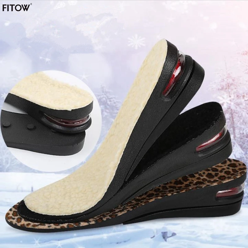 

3 Color Winter Thermal Insole 2 Layers Adjustable Hidden Height Increasing Shoe Insoles for Keeping Warm for Winter