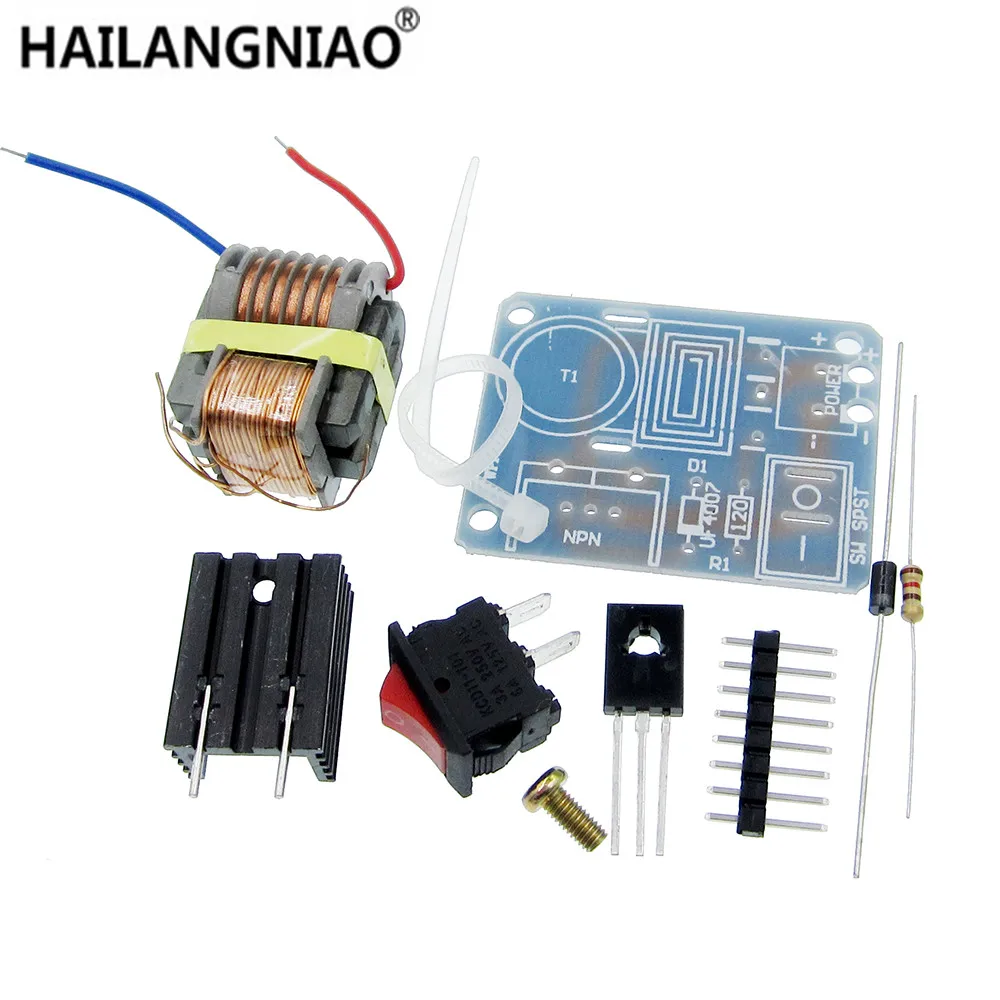 15KVความถี่สูงDCแรงดันสูงArcจุดระเบิดเครื่องกำเนิดไฟฟ้าอินเวอร์เตอร์เพิ่มS Tep Up 18650 DIYชุดUหม้อแปลงแกนสวีท3.7โวลต์