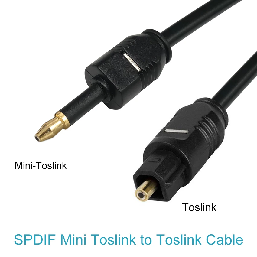 Cabo de áudio Emk-digital toslink, 3,5 spdif óptico, para mini tv box, barra de som, 1m, 1,5 m, 2m
