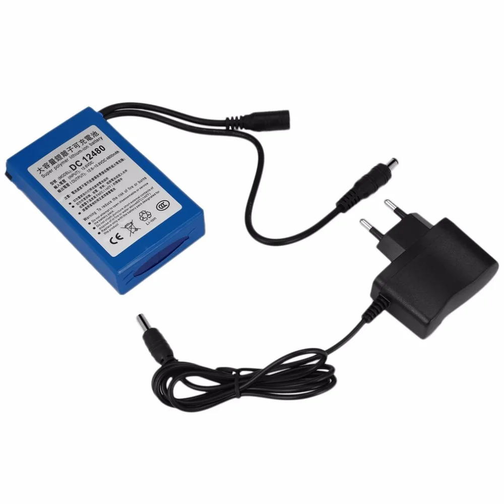 12 فولت بطارية حزمة 4800mah تيار مستمر 12.6 فولت بطارية ليثيوم قابلة للشحن كاميرا تلفزيونات الدوائر المغلقة كاميرات الفيديو النسخ الاحتياطي خلايا الطاقة + الاتحاد الأوروبي/الولايات المتحدة 1A شاحن