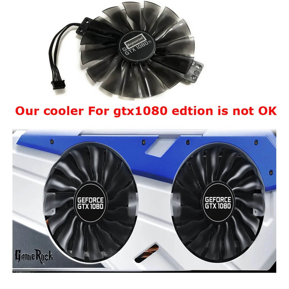 ビデオカードファン,FD10010H12S,GPU冷却器,Palit GTX1080Ti GameRock