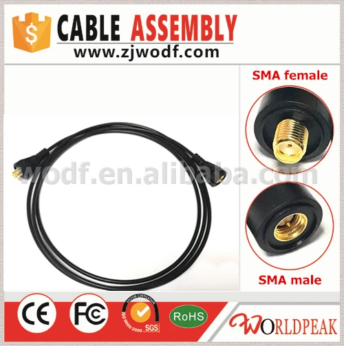 Free shipping 2 piece High quality waterproof SMA male to SMA female with RG174 cable assembly 1.5M