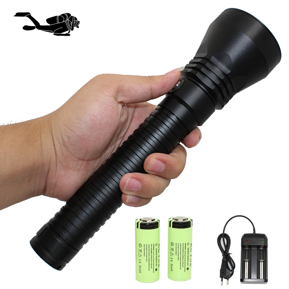 XHP70 Diving Flashlight 4000LM Underwater Torch Ultra Fire  XHP70.2 LED Waterproof Lamp Light 26650 for diving fishing