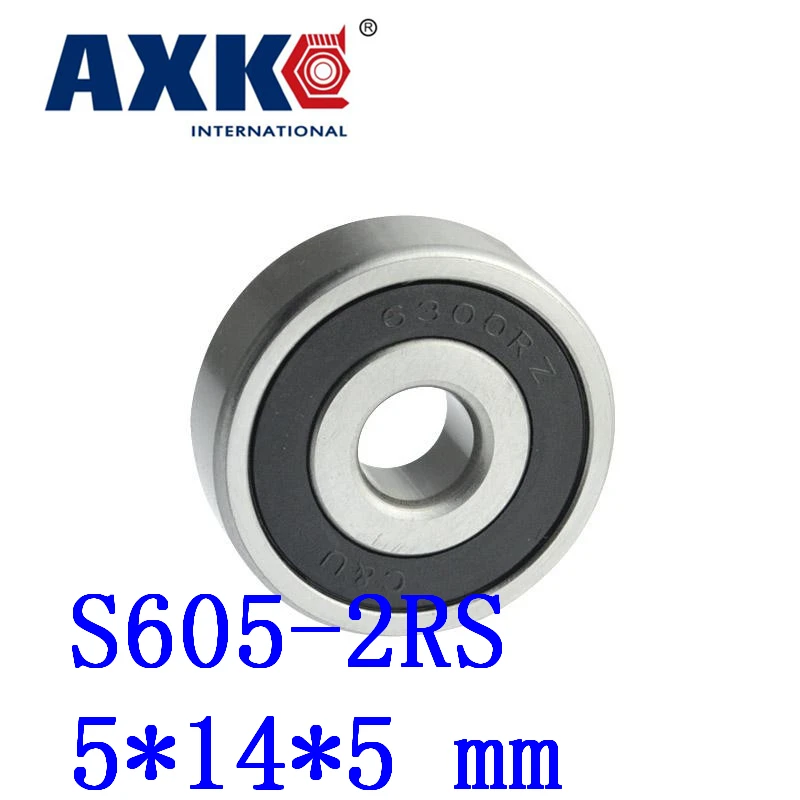 Thrust Bearing Sus440c Environmental Corrosion Resistant Rubber Seal Cover 5x14x5mm 10PCS S605 2rs S605RS for Industrial Use