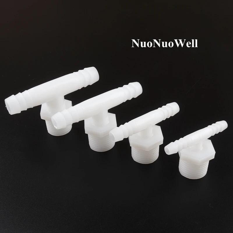 

100pcs/lot G1/2 Male Thread-8~12mm PE Tee Connectors Garden Irrigation Aquarium Fish Tank Air Pump Aerator Hose Pagoda Joints