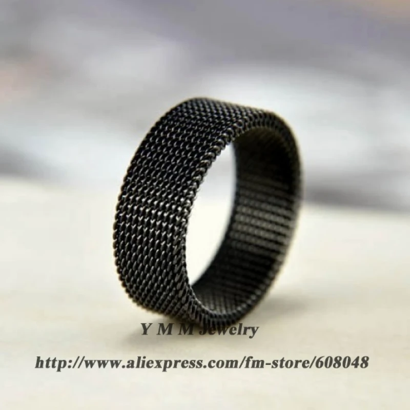 Mix Size Netlike Titanium Steel Rings Changable Shape 8mm Width (24pcs/Lot)