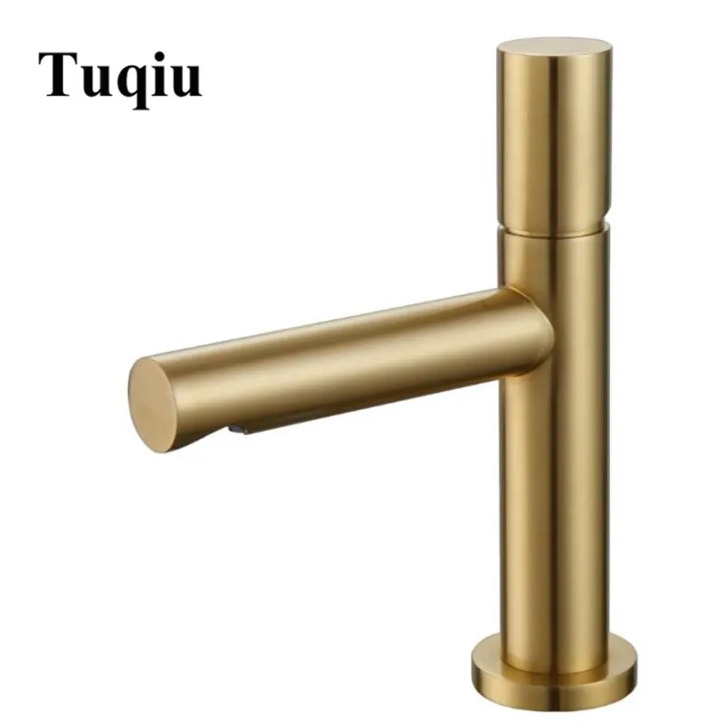 

Basin Faucet Brass Brushed gold Bathroom Faucet Sink Mixer Tap Vanity Hot Cold Water Bathroom Faucets New Arrival Fashion