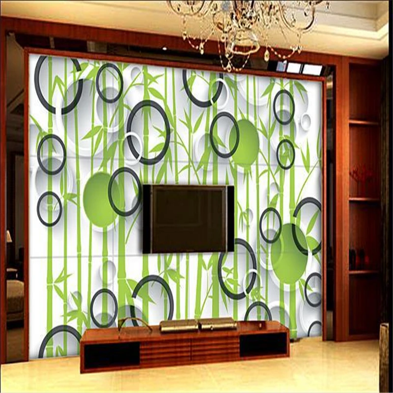 beibehang Custom 3d stereoscopic green bamboo Europe TV backdrop wallpaper living room bedroom murals papel de parede infantil