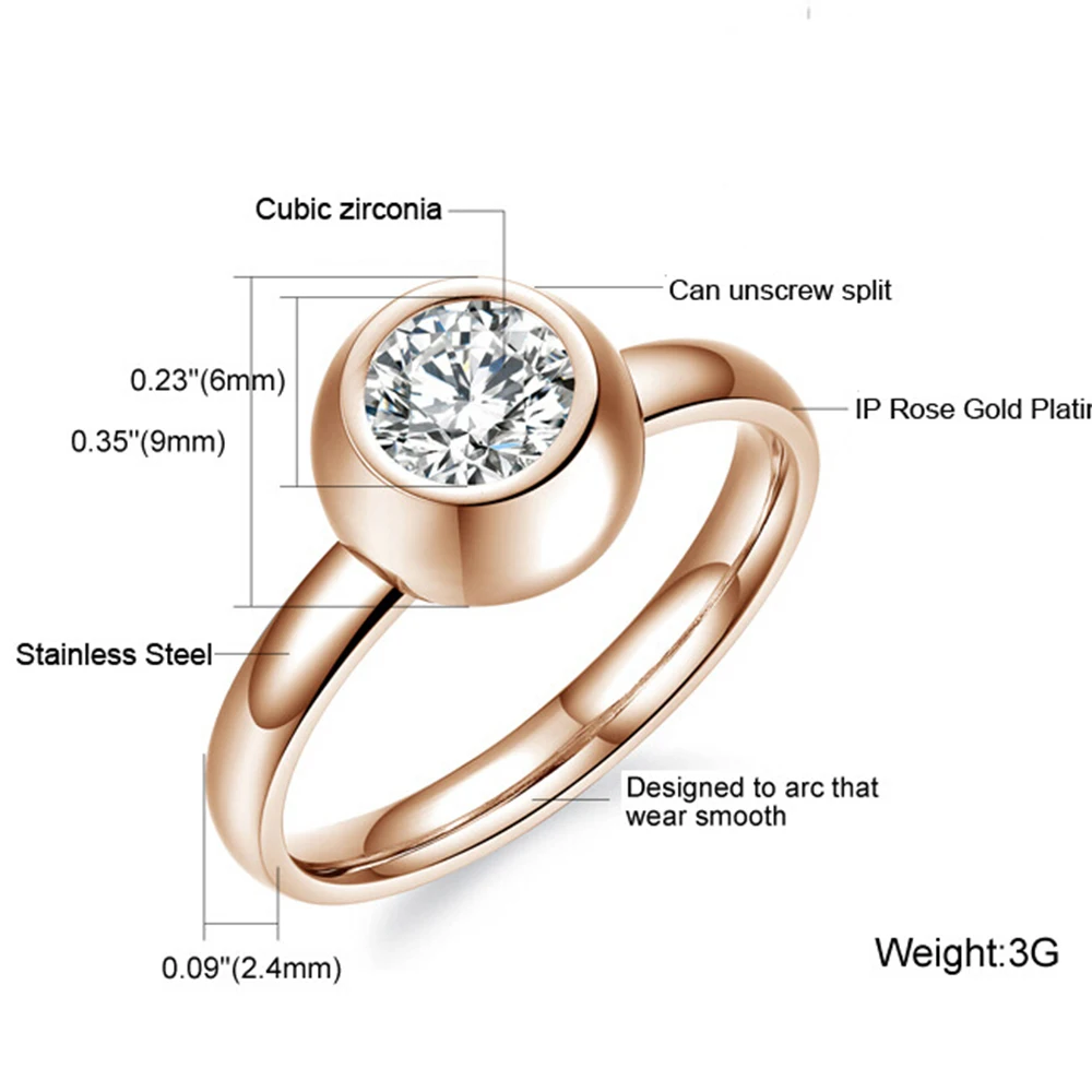 Woman Replacement Crystal Change Color Ring New Fashion Gold/Rose Gold/Silver Color Finger Stainles steel Jewelry Christmas Gift