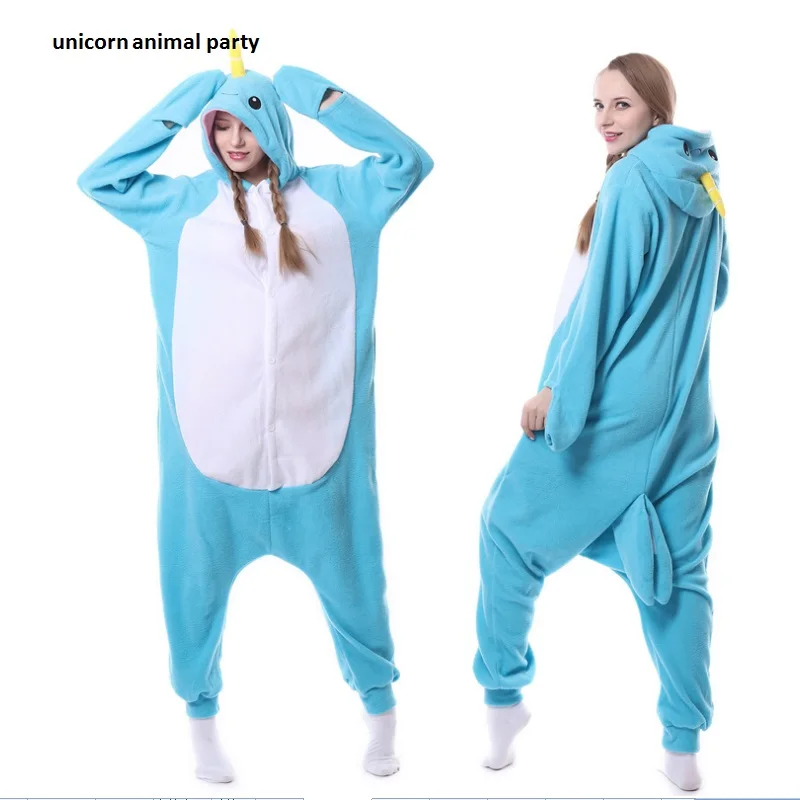 

Kigurumi Onesies Cosplay Costume Unisex Adult Narwhal Sleepwear Pyjamas Christmas Animal Cartoon Sleepsuit Halloween Pajamas