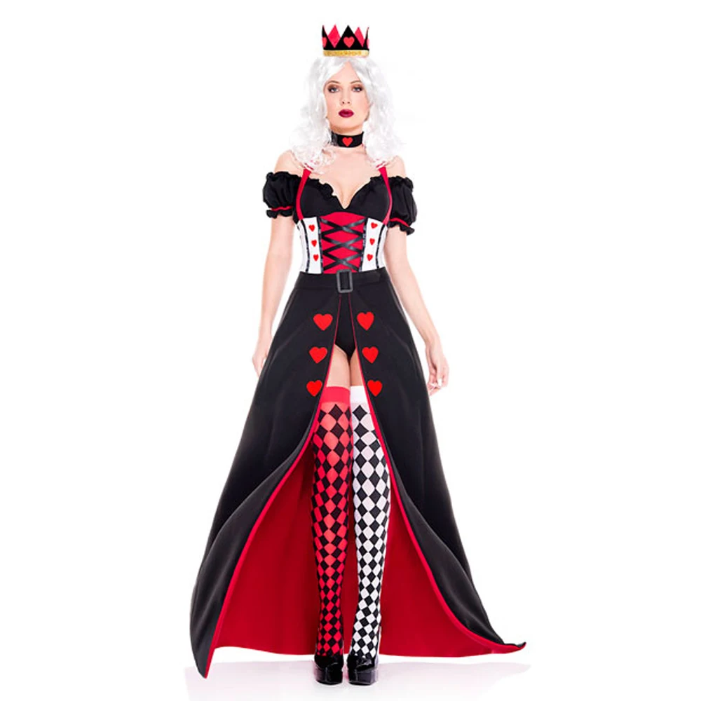 

princess Cosplay Costume Queen Of Hearts Costume Red Queen Costume Female Elegant Dress Cosplay