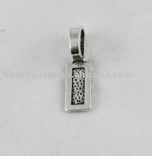 

200PCS Tibetan Silver Color cabochon settings glue on bail rectangle charms 26mm A12361