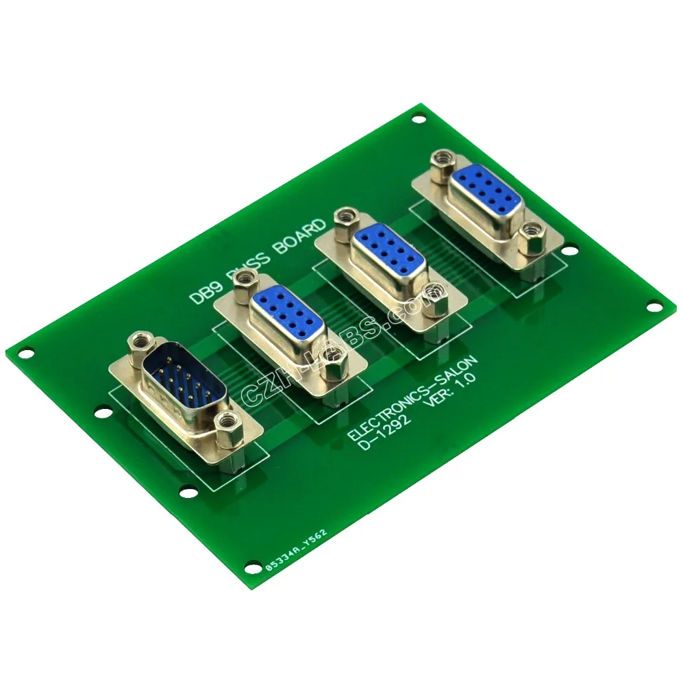 ELECTRONICS-SALON Panel Mount DB9 1 Male 3 Female Buss Board, DB-9 Busboard, D-Sub Bus Board Module.