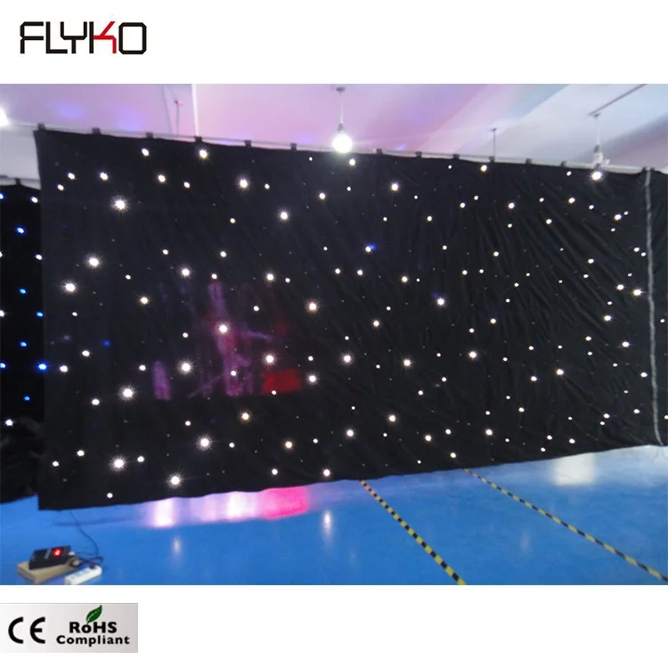 

Free shipping factory price stage backdrop lighting led star curtain 3x6M
