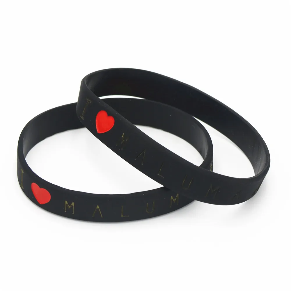 Hot Sale 1PC Black I Love Maluma Silicone Bracelets &Bangles For Music Fans Heart Sport Silicone Wristband Gift Adult Size SH094