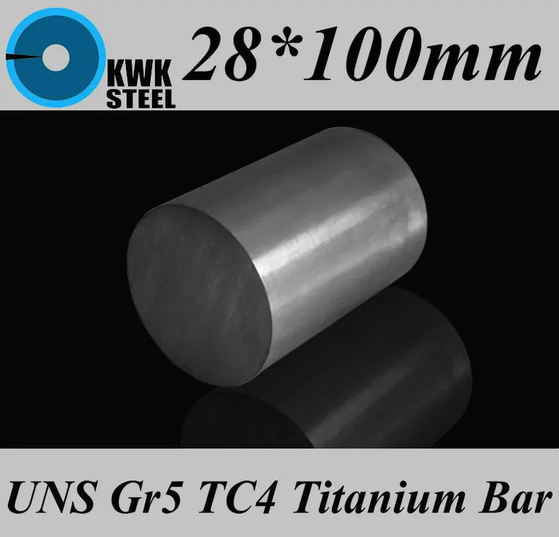 

28*100mm Titanium Alloy Bar UNS Gr5 TC4 BT6 TAP6400 Titanium Ti Round Bars Industry or DIY Material Free Shipping