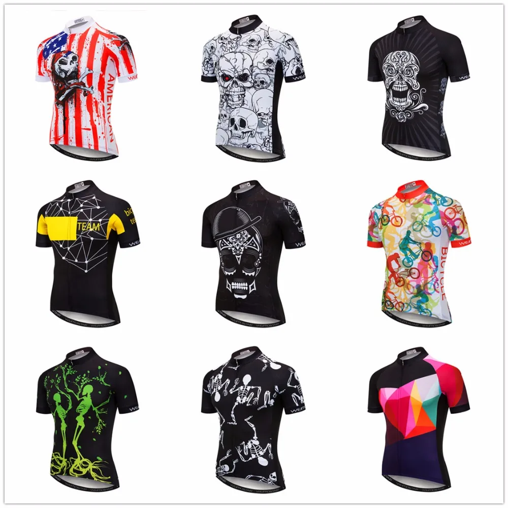 

2018 Cycling Jersey Men's bike jerseys Summer Short slleve bicycle Ropa Ciclismo maillot road MTB mountain Tops Skull Quick Dry