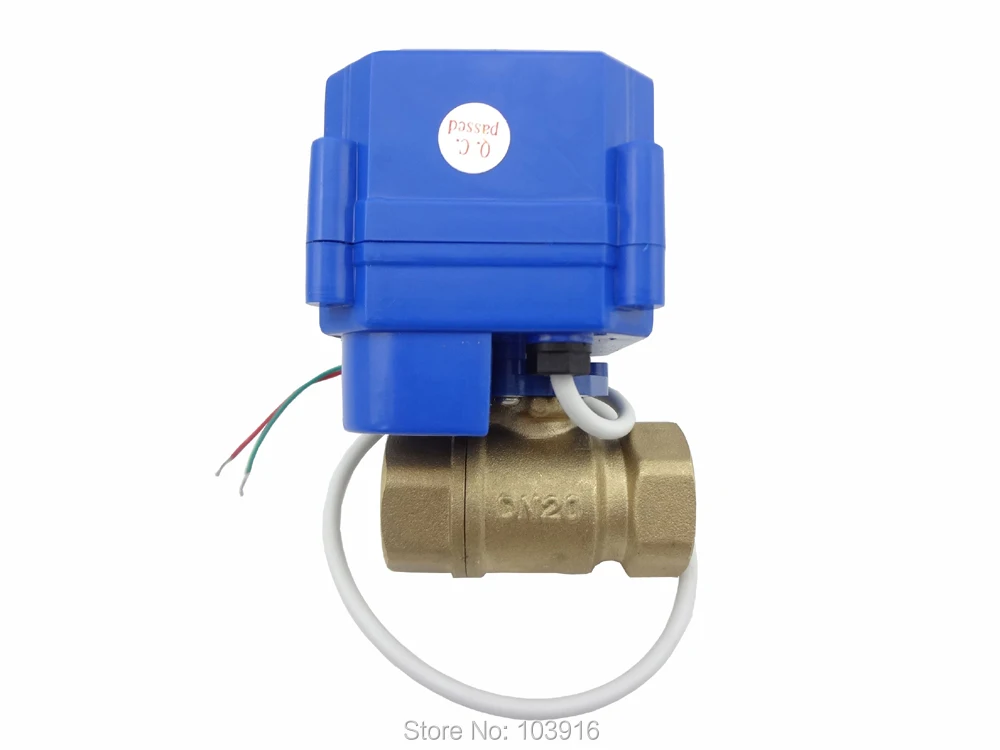 10 units 12V, DN20 (reduce port) motorized ball valve, with manual switch, 2 way, electrical valve,brass, MS-2-20-MS-12V-R01-10