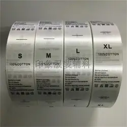 customized clothing silk/nylon/black care labels garment printed labels/logo/woven Washing standard/Component marking labels